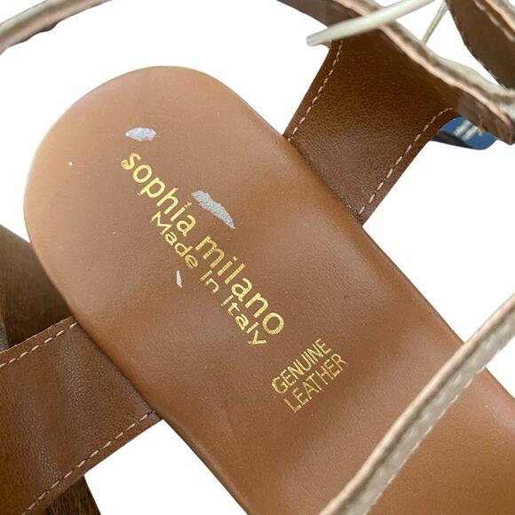 Sophia Milano Made Italy Tan Suede Block Heel Sandals size 8 NWTs - Picture 7 of 12